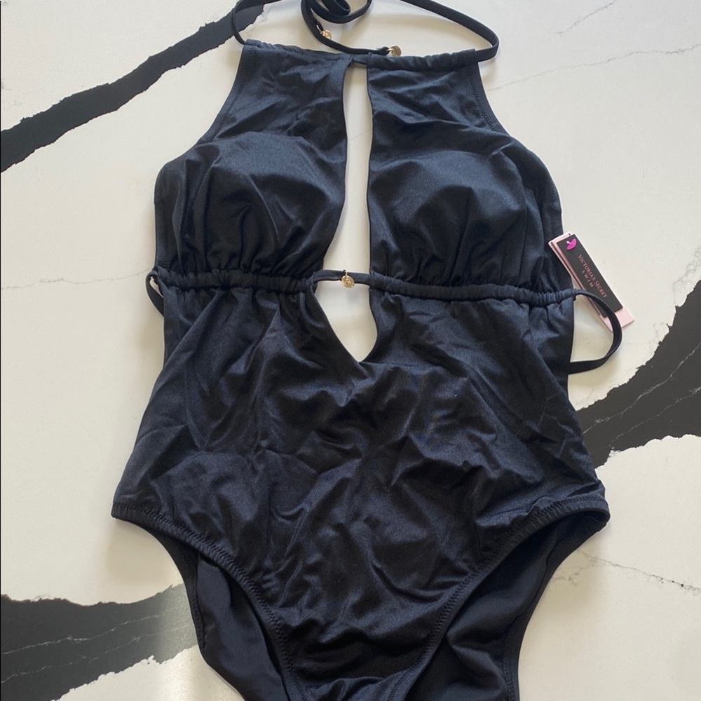Black Halter One-Piece Swimsuit